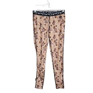 Kari Traa Base Layer Leggings M Cream Bird Print